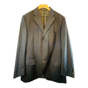 Polo By Ralph Lauren Navy Blue Blazer Made In Italy Extra Fine Virgin Wool Size